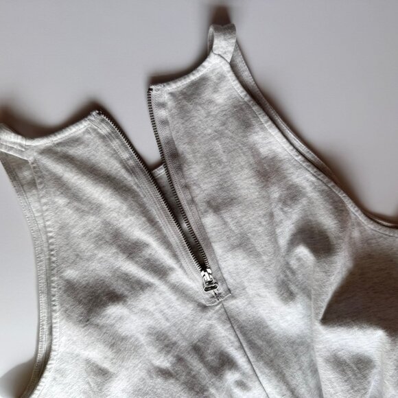 GAP Gray Knit Fit & Flare Short Dress Zip Sleeveless sz XL - Picture 7 of 7
